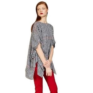 BADGLEY MISCHKA NWT $295 Poncho Type Gingham Top Size XS/S